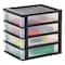 IRIS Black 4 Drawer Desktop Storage Unit Set